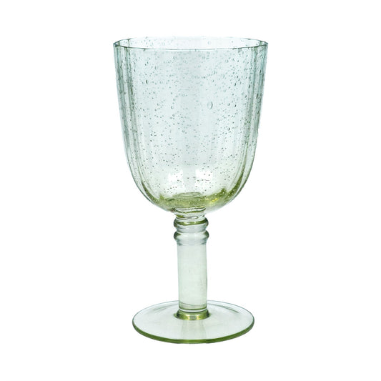 Green Bubble Glass Wine Goblet