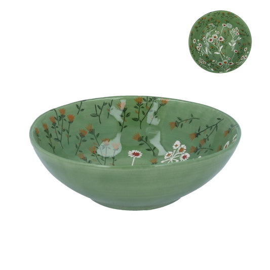 Green Wild Daisy Medium Bowl