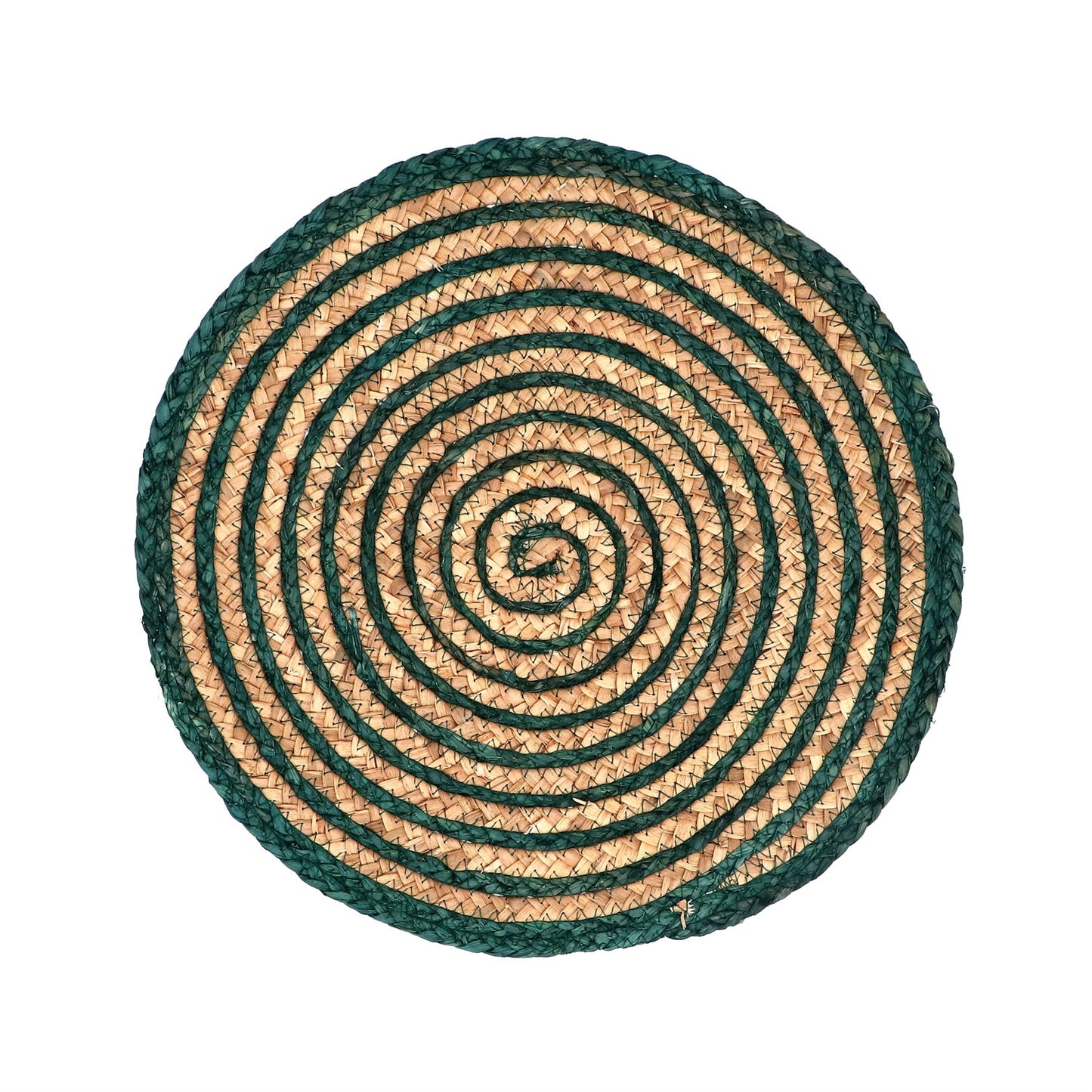 Green Spiral Seagrass Round Placemat