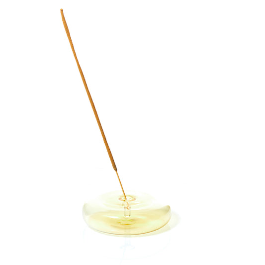 Yellow Dimple Glass Incense Holder