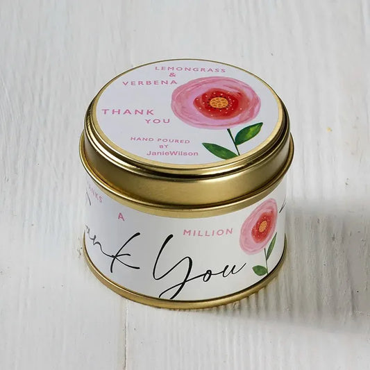 ‘Thank you’ Lemongrass Candle Tin