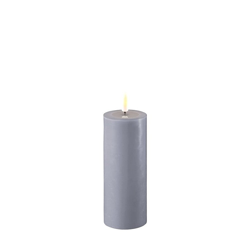 Dust Blue LED Real Flame Candle 5x12.5cm