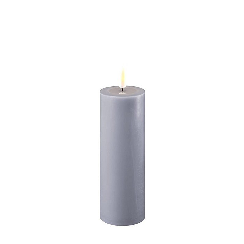 Dust Blue LED Real Flame Candle 5x15cm