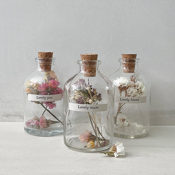 Lovely mum Dried flowers in bottle