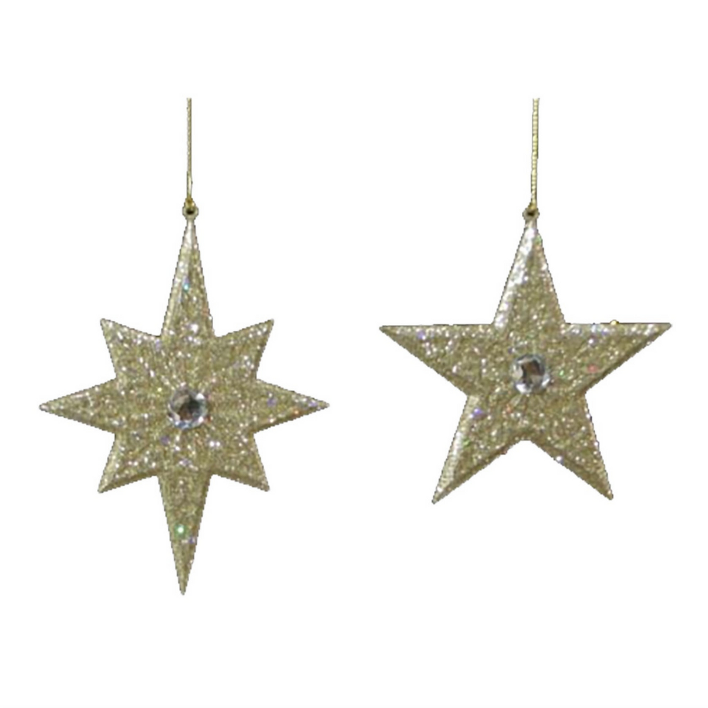 Gold Glitter Star Assorted Hanging Decorations