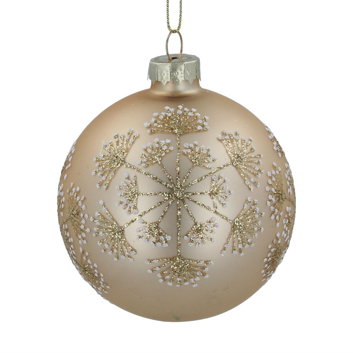 Gold Glitter Snowflake Glass Bauble
