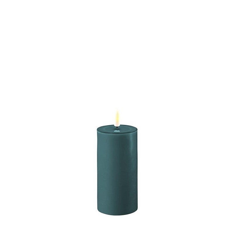 Jade Green LED Real Flame Candle 5x10cm