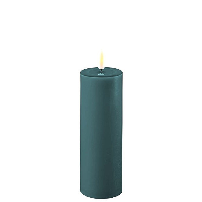 Jade Green LED Real Flame Candle 5x15cm