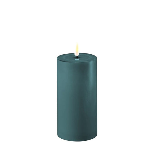 Jade Green LED Real Flame Candle 7.5x15cm