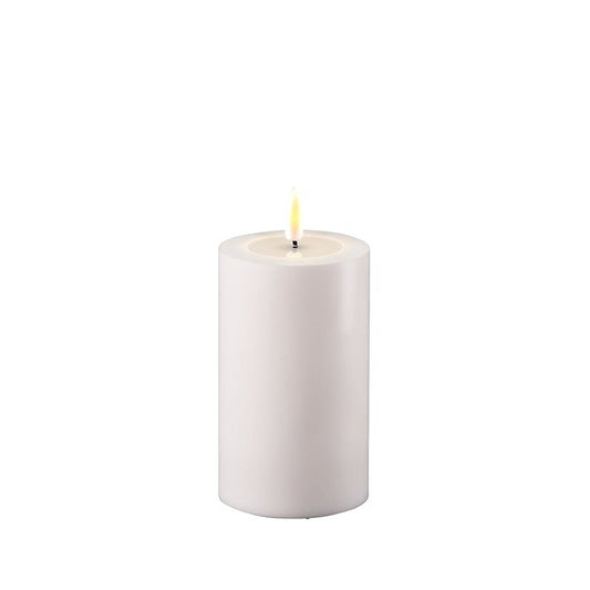 White Outdoor LED Real Flame Candle7.5x12.5cm