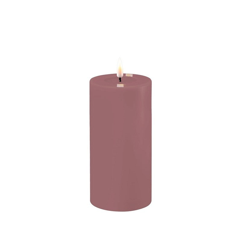 Light Purple LED Real Flame Candle 7.5x15cm