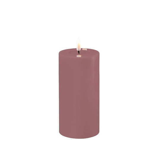Light Purple LED Real Flame Candle 7.5x15cm