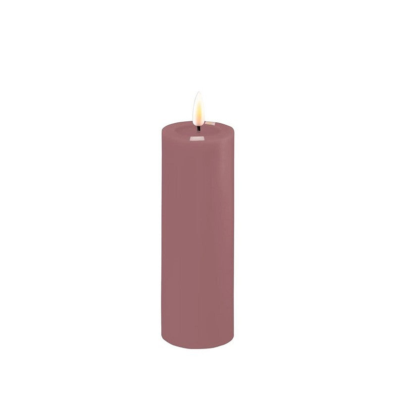 Light Purple LED Real Flame Candle 5x15cm