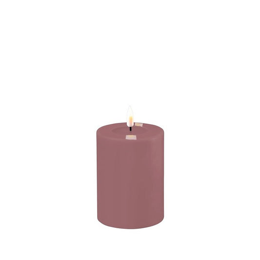 Light Purple LED Real Flame Candle 7.5x10cm