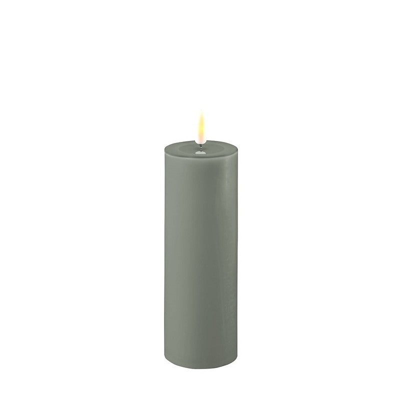 Salvie Green LED Real Flame Candle 5x15cm