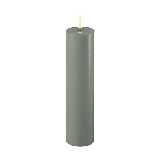 Salvie Green LED Real Flame Candle 5x20cm