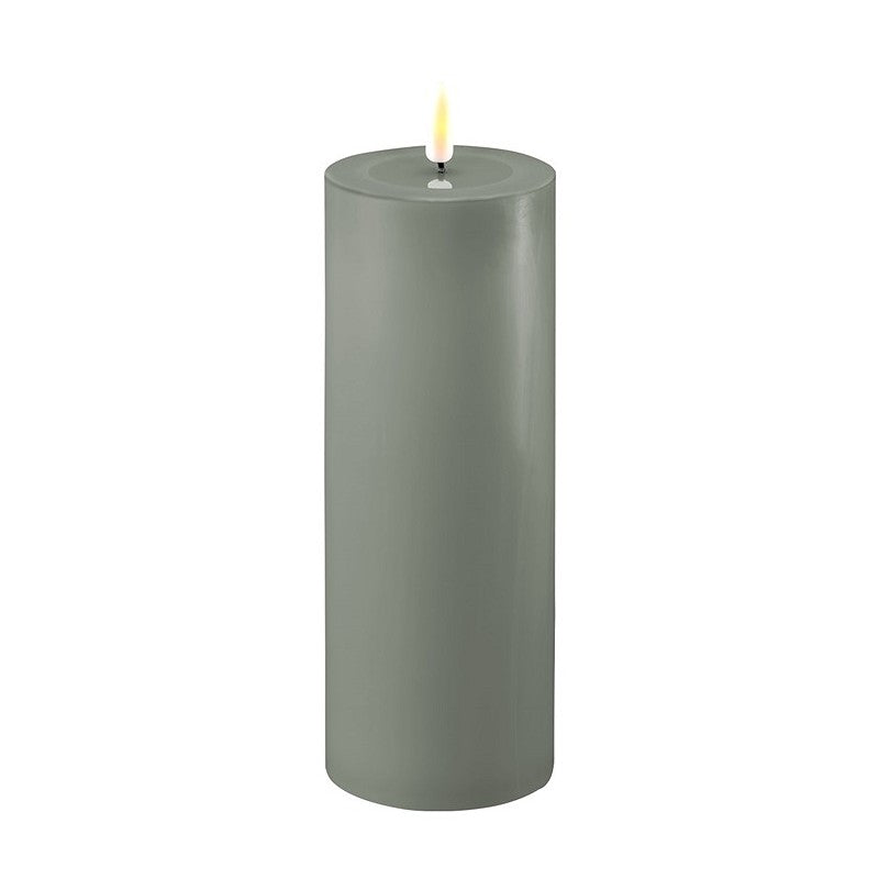 Salvie Green LED Real Flame Candle 7.5x20cm