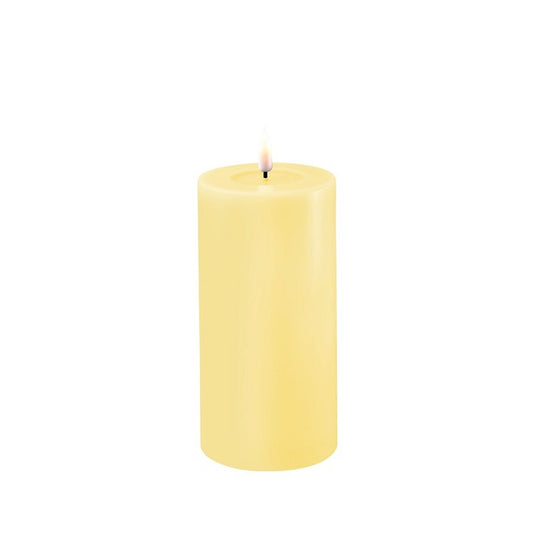 Light Yellow LED Real Flame Light Candle7.5x15cm