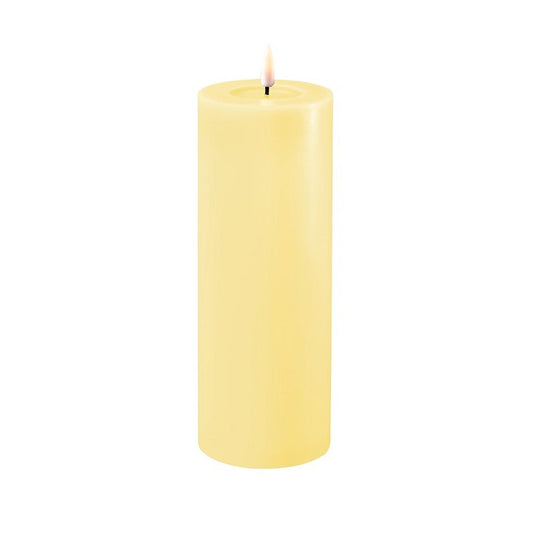 Light Yellow LED Real Flame Light Candle 7.5x20cm