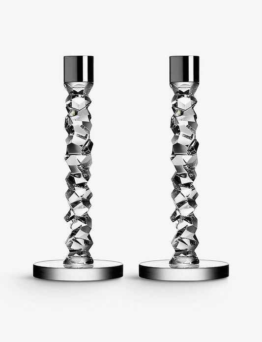 Orrefors Carat Candlesticks - Box Of Two
